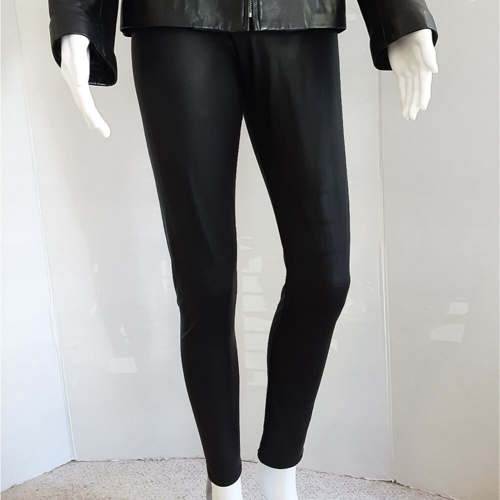 MILKY WAY High Waisted Black Shiny Waxy Leggings Sz L